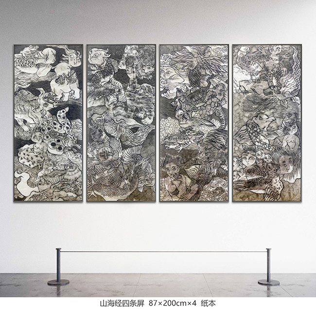 3、山海经四条屏 87×200cm×4 纸本.jpg