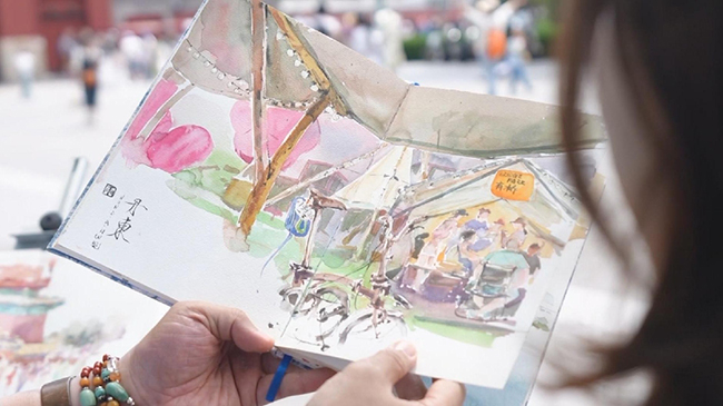 3，素描爱好者用画笔捕捉北京的城市演变 31.jpg